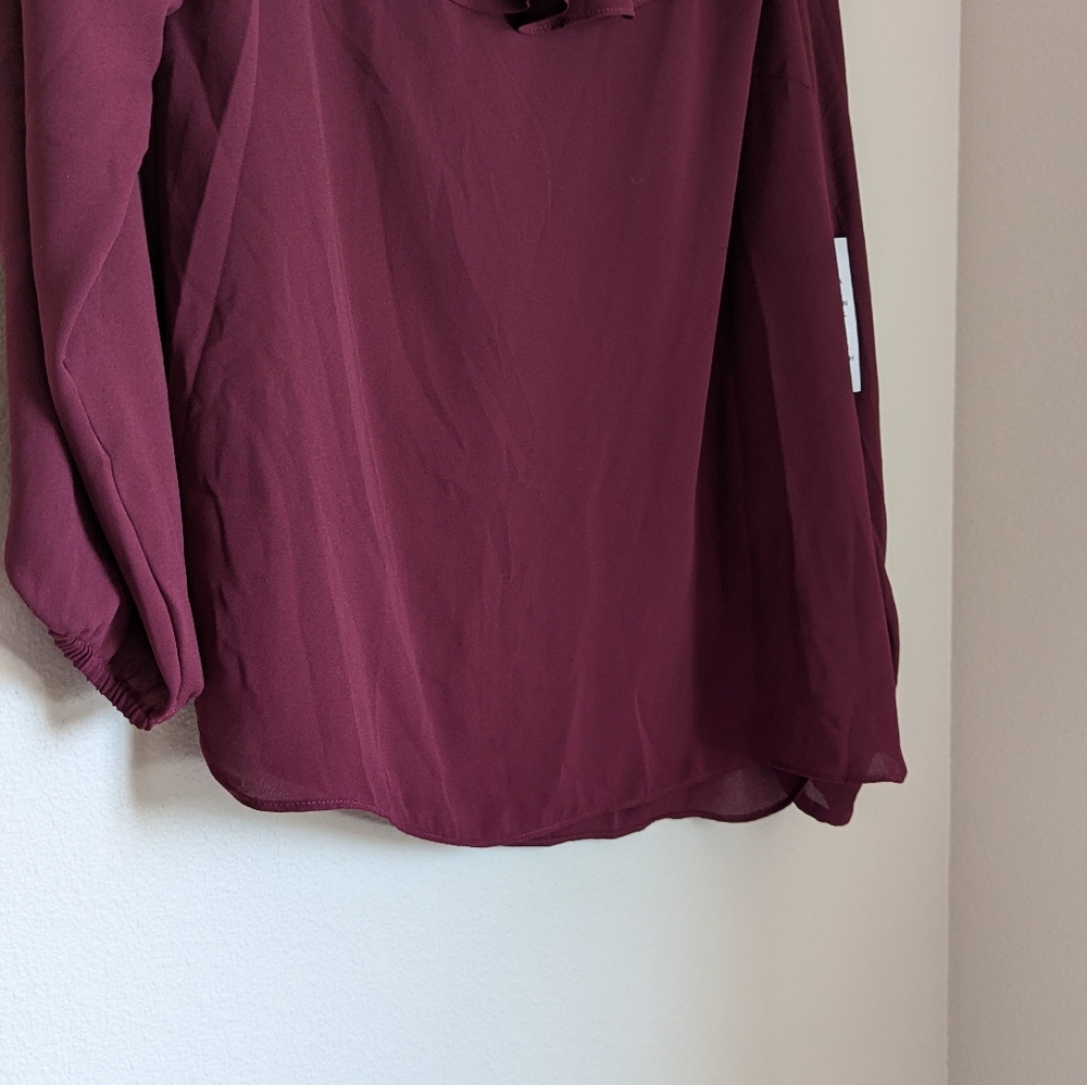 NWT Maette Wine Color Blouse Size XL - Picture 2 of 4